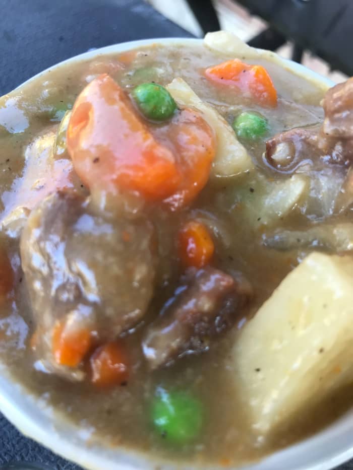 Tender, succulent beef simmers with onion, carrot, celery and potatoes in wine and beef broth for a perfect bowl of warming comfort. Serve with crusty bread and a green salad for the ultimate comfort food meal.