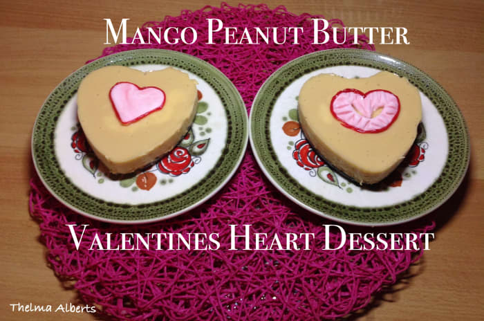 Learn how to make this delicious Valentine's Day dessert out of mango, peanut butter and crushed biscuits.