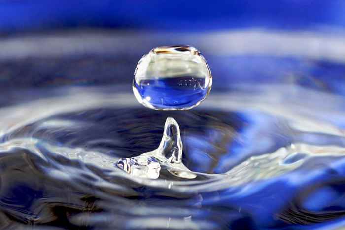 A droplet of water.