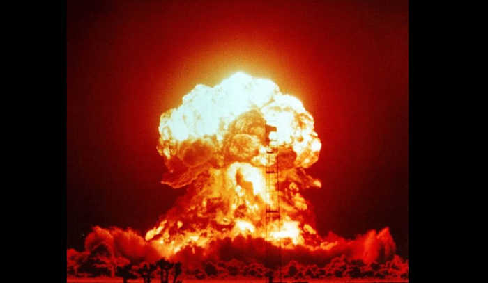A 23 kiloton tower shot called BADGER, fired on April 18, 1953 at the Nevada Test Site, as part of the Operation Upshot–Knothole nuclear test series.