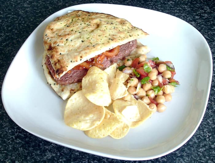 Corned beef and spiced onions naan bread sandwich is one of the recipes featured on this page