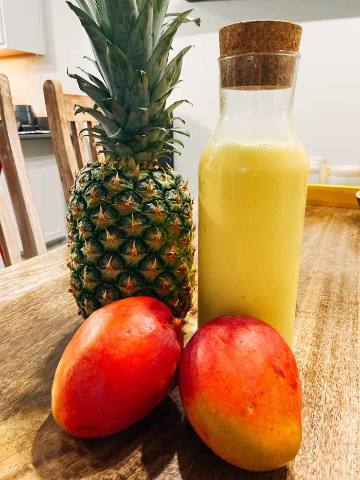 Homemade Pineapple and Mango Smoothie