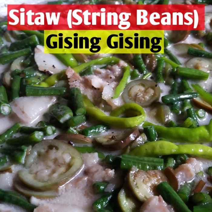 Gising gising with sitaw (string beans)
