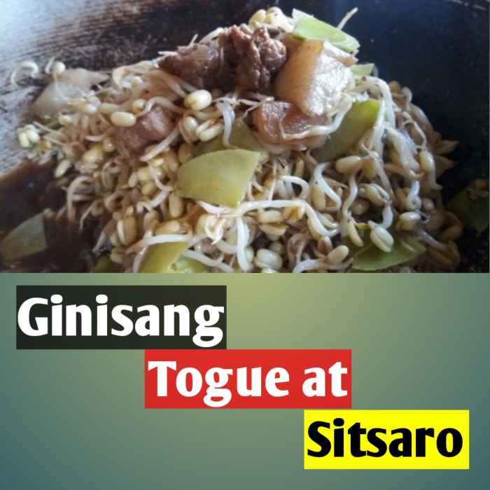 Learn how to cook ginisang togue at sitsaro