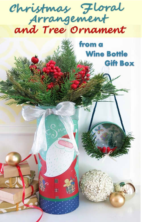 Learn how to create homemade Christmas flower arrangements and tree ornaments from almost any gift box!