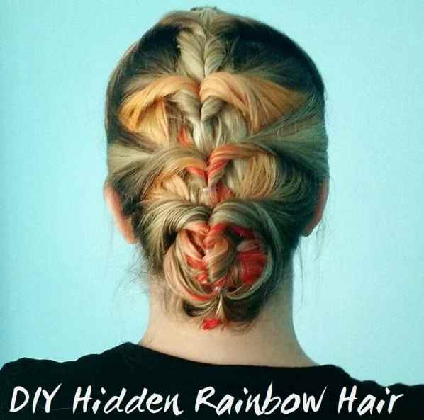 Give yourself hidden rainbow hair at home.