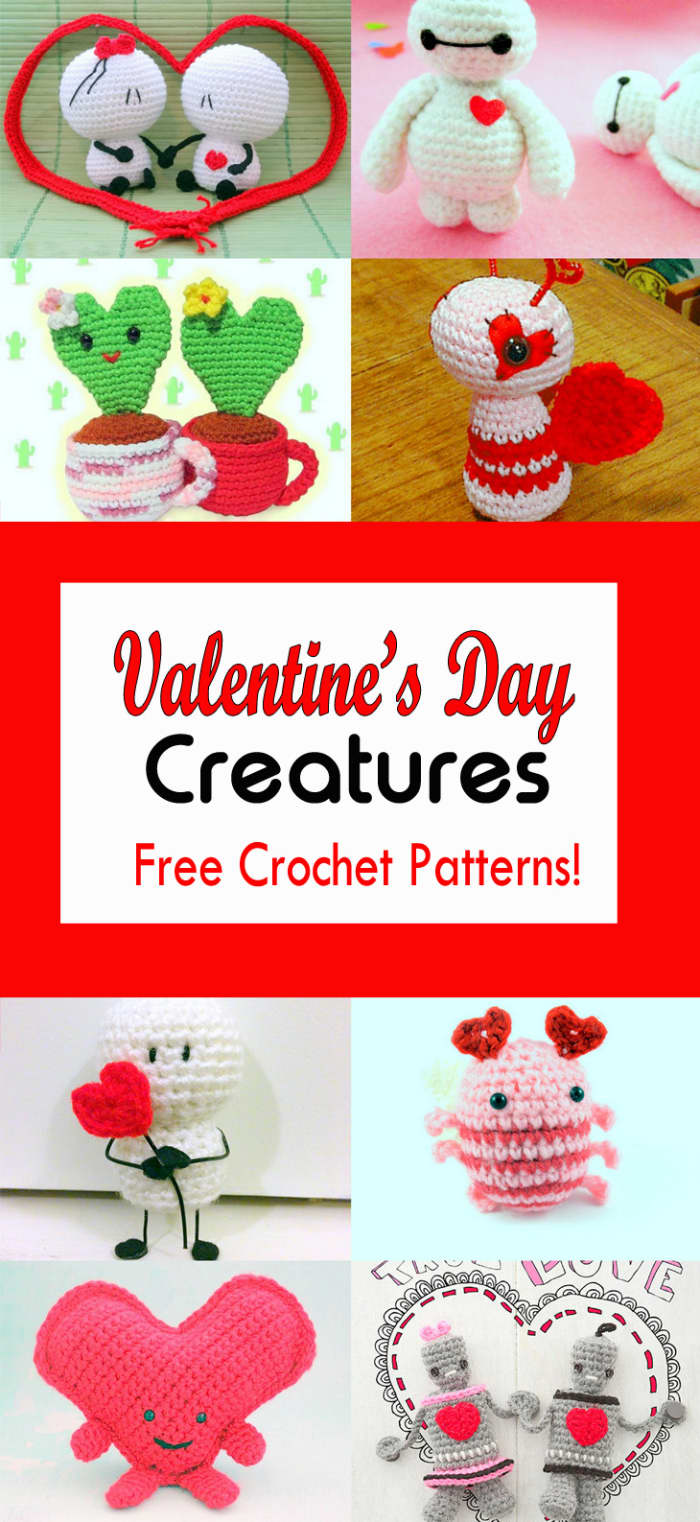 12 Valentine's Day Creatures Free Crochet Patterns