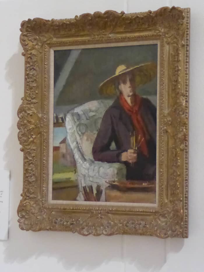 Vanessa Bell shown in her attic studio at Charleston. Image by Frances Spiegel with permission from Dulwich Picture Gallery. All rights reserved.