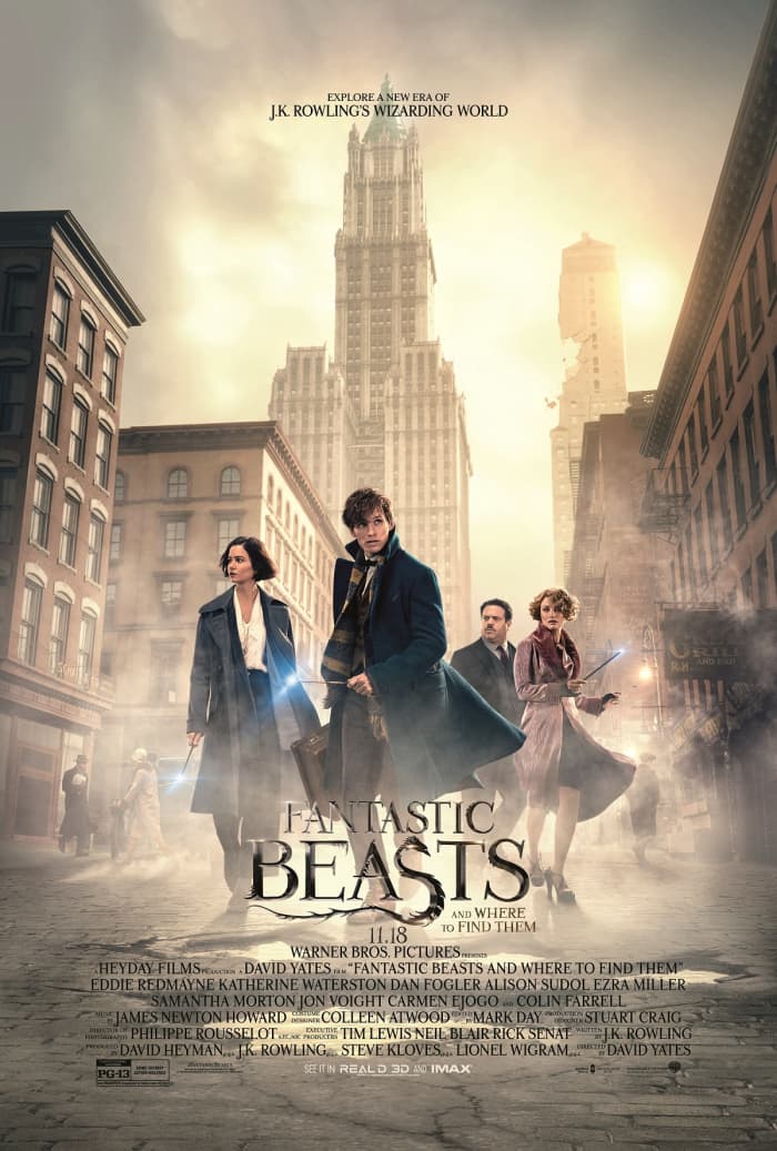 The official one-sheet theatrical poster for "Fantastic Beasts and Where to Find Them."