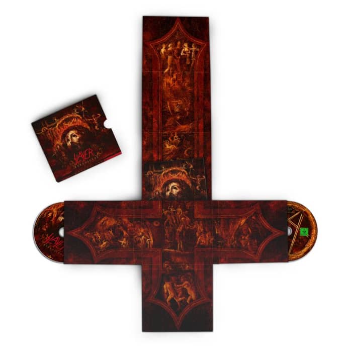 This photo features an inverted cross featuring Jesus in his crown of thorns. Slayer has come under much criticism for its lyrics, but they are still active after almost 35 years.