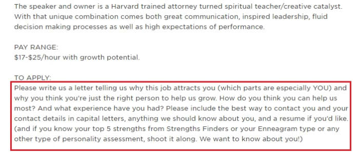 One sample job post that shows what the client wants to hear. They things they want should be in your proposal letter.