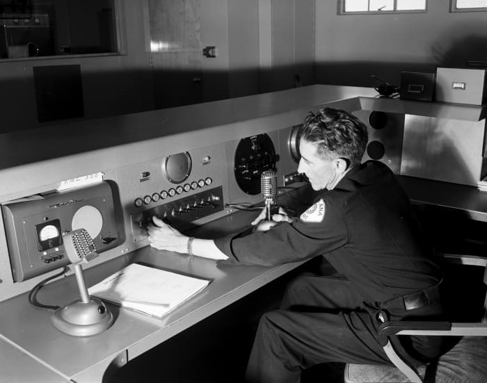 Fire department dispatcher, 1953