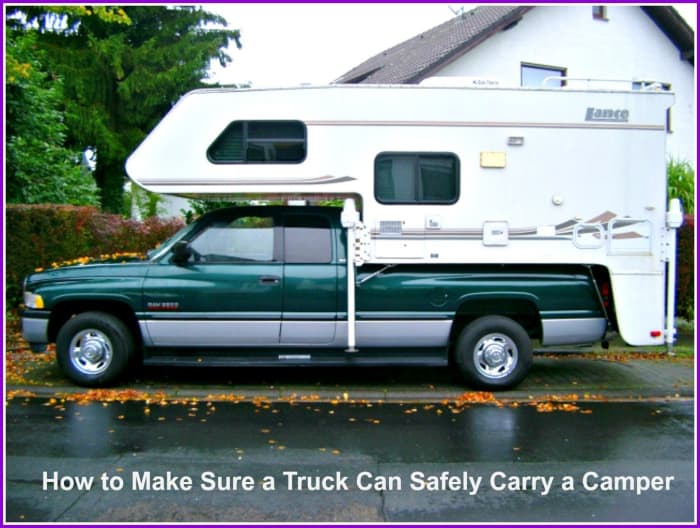 It's important to match your pickup truck to the camper that will be loaded onto it.