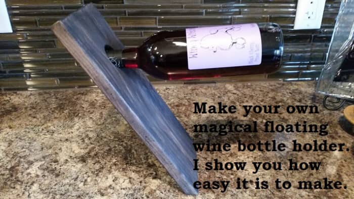 This picture is of a floating wine bottle holder i made. Read my article to find out how to easily make your own.