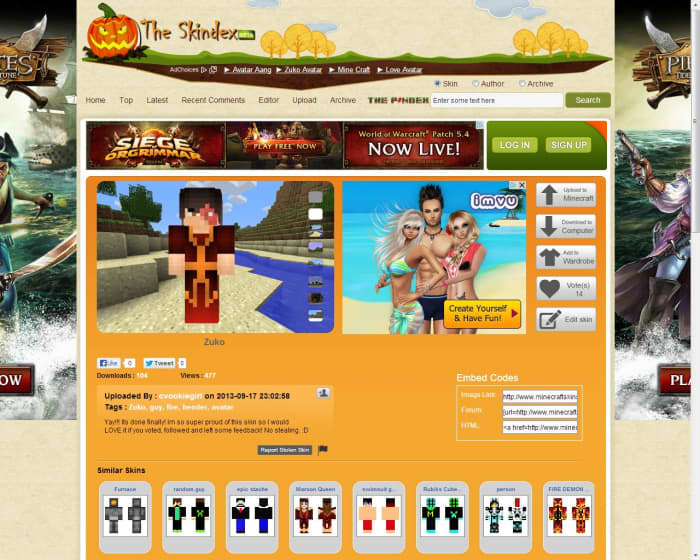 The Skindex has a large selection of skins for use and a basic skin editor.