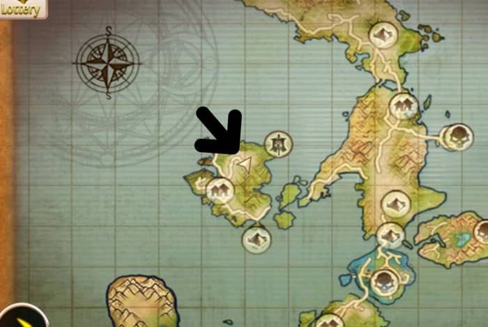 Whispering Island mount location (map).