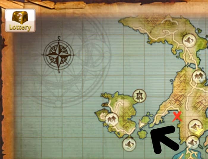Cyan lion in the whispering islands: location.