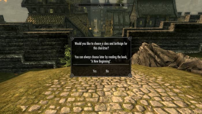 The beginning screen of the character customisation available via the "Skyrim Unbound" mod.