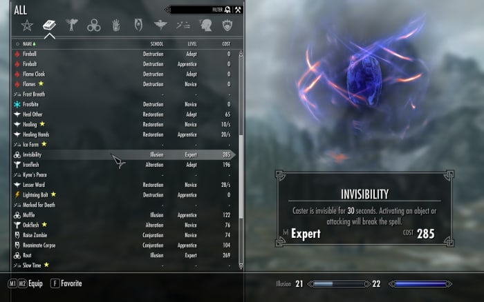 The "SkyUI" mod greatly enhances the User Interface for "Skyrim", making much better use of the available screen space.