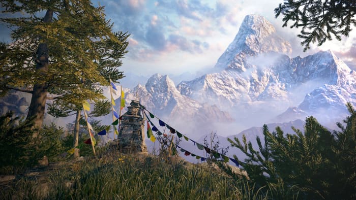 The alpine world of Kyrat in “Far Cry 4.” Wouldn't this gorgeous Himalayan be the perfect virtual destination to flee to when stuck indoors?