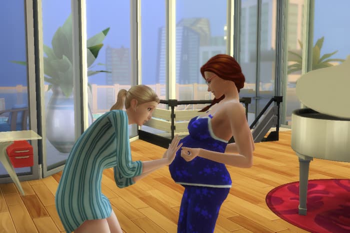 Sure, she looks excited now ... but when her partner was giving birth, she was too obsessed with mopping puddles in the rain to notice.