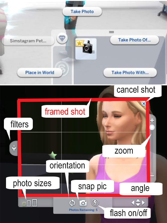 The Crystal Clear Digital Camera is a little more advanced than your Sim' cell phone camera, but easy to learn quickly.