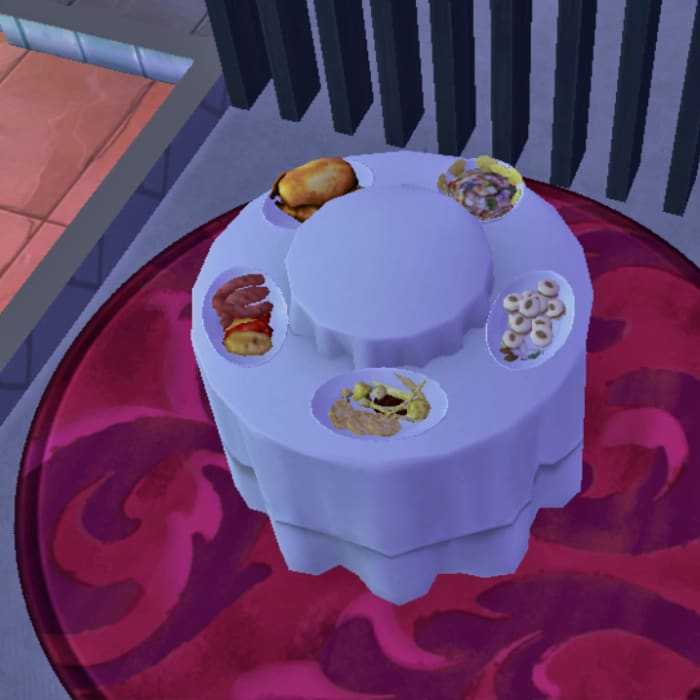 The Fancy Feast Banquet Table. For a fee, this table provides you with an ample wedding feast, no cooking or caterers required.