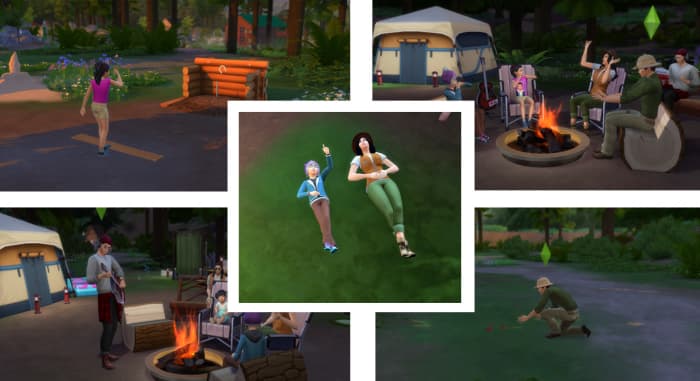 Some new activities in "The Sims 4: Outdoor Retreat". Your Sims can stargaze (or cloud gaze), catch and collect insects, play horseshoes, roast weenies or marshmallows around the campfire, tell ghost stories or sing campfire songs.