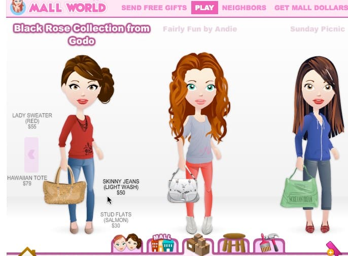 Shopping in the Facebook Mall World catalog (find the cheaper items that have the highest retail value!)