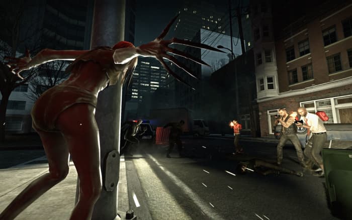 Work together to defeat the horde of infected in the "Left 4 Dead" series.