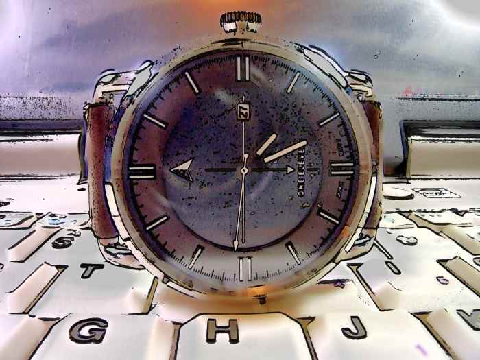 One Eleven CMP0002 solar powered quartz watch with leather strap