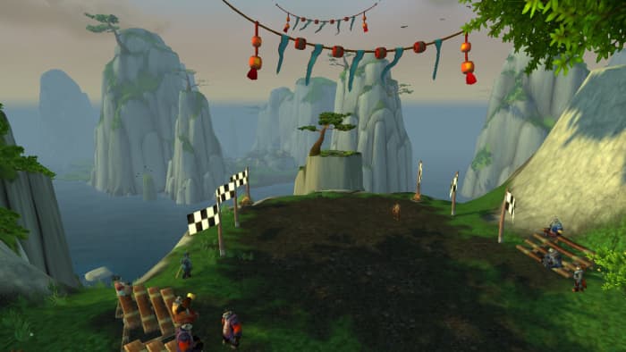I didn't have the daily to actually race today, but this is the starting area. Normally you would see the smoke rings and checkpoints from here. But since the daily is not active today, you can't.