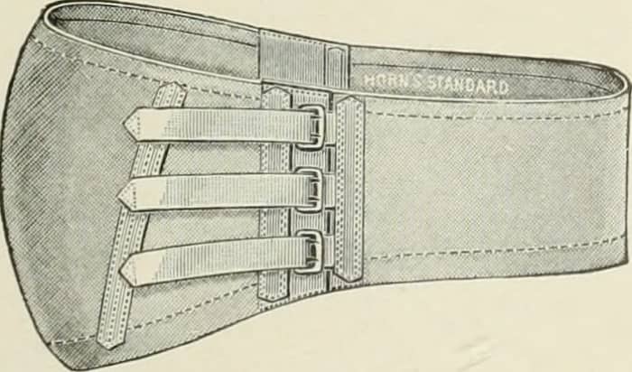 An example of an abdominal hernia belt. It is similar to a back support or weightlifting belt and is meant to keep your gut in place.