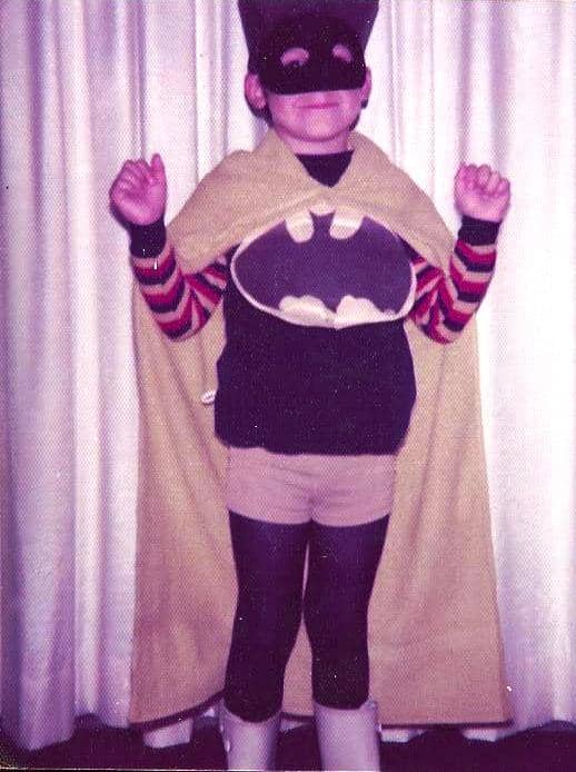 My brother in 1976 as the Caped Crusader, ready to conquer the dark forces of evil.