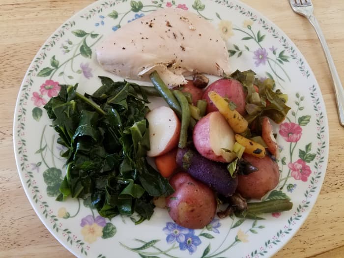 Eat a balanced diet that includes a variety of vegetables. (This is the most beautiful meal I ever made.)