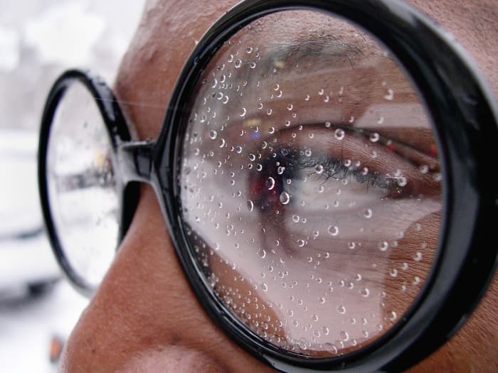 Eyeglasses are not a good way to identify people, no matter how unusual the frames, because they can be replaced with different glasses or contact lenses.