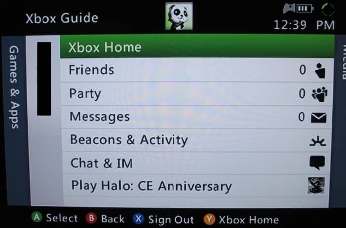 Choose Xbox Home