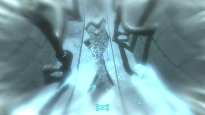 In afterlife you can see the spoon next to the hole in the ground.