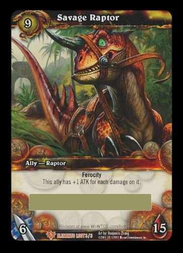 The loot card for the Savage Raptor mount.