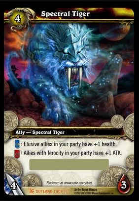 The loot card for the Spectral Tiger mount.