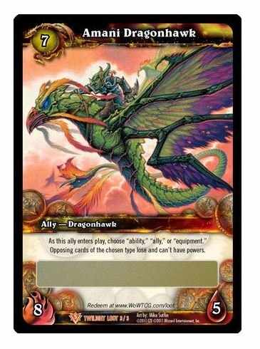 The loot card for the Amani Dragonhawk mount.