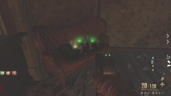 The green lights will remain as long as the right bell is activated. However, activating the wrong bell will result in having to start over.