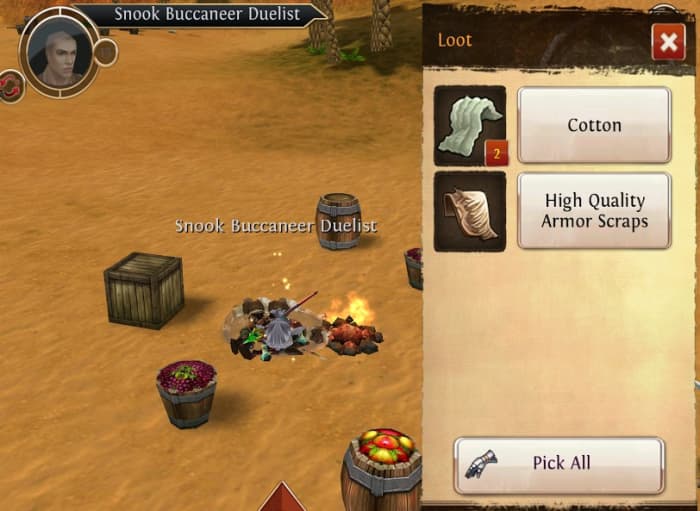 High Quality Armor Scraps dropped by Buccaneers in Tear Coast.