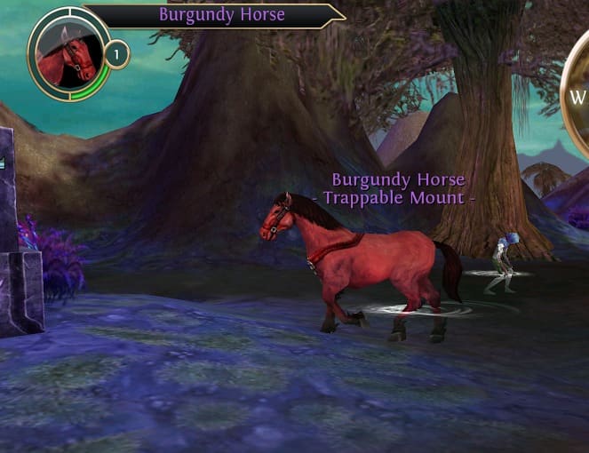 Burgundy Horse in Swamp of Wyrms, Dunwichmoor