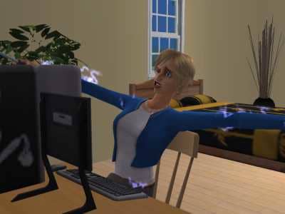 Tell a Sim with poor mechanical skills to repair a broken electronic device, and they might just get electrocuted.