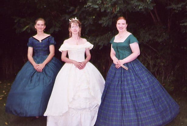 Me (center) and my two friends Carla and Sara (3rd MI) going to the ball in Jackson, MI in 2003. The dress I'm wearing is an old Gunne Sax prom dress!