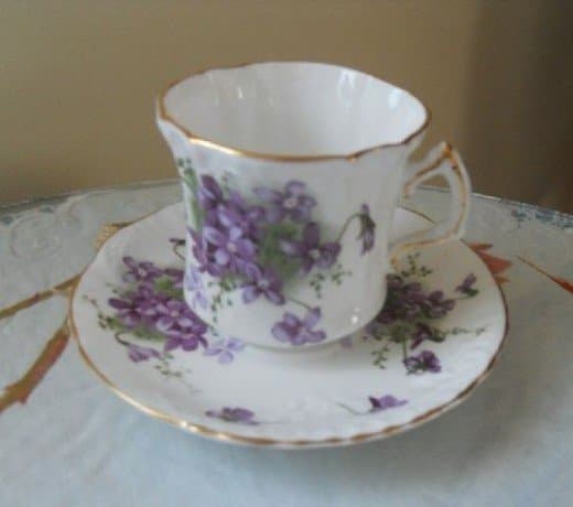 Victorian Violets Teacup and Saucer—Hammersley—a member of the Spode Group