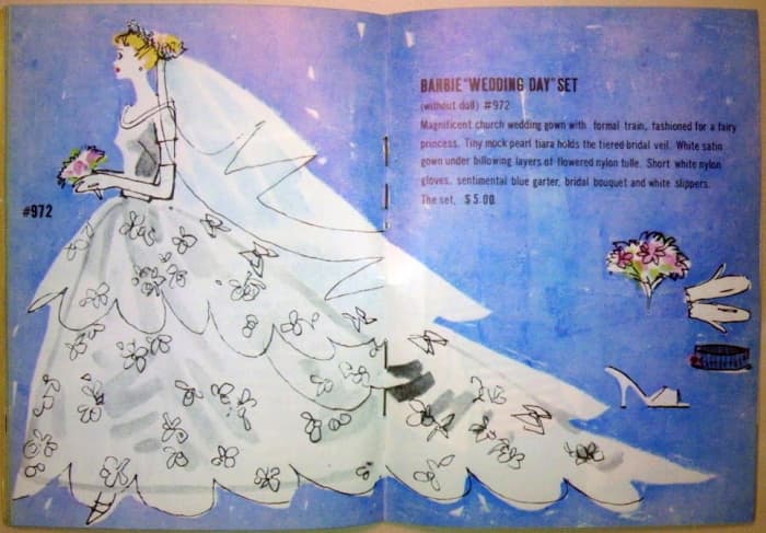 Barbie Wedding Day Set Fashion, #972: Sadly, as lovely as this wedding dress is, the wedding itself never come to be.