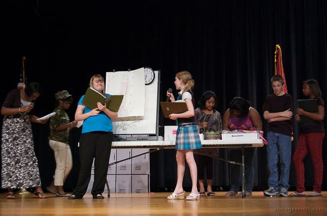 Much preparation goes into the finished production; costumes come later in the process.