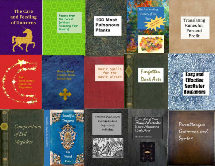 Here are most of the wizard-themed book covers you can find on this site. I've added covers for guides to mermaids, centaurs, and castles as a bonus. Just keep scrolling down and you will see them.